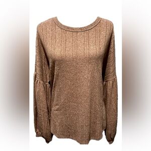 Three Birds Nest Brown Long Sleeve Top